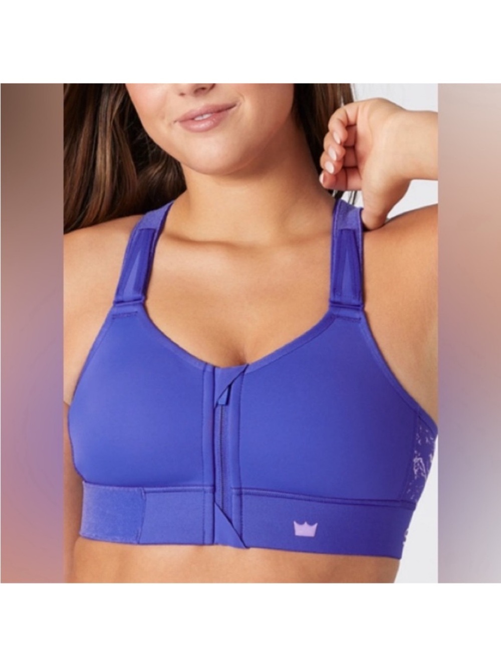 SHEFIT Flex Sports Bra high impact adjustable Sz 2 luxe Dazzling Blue XXL